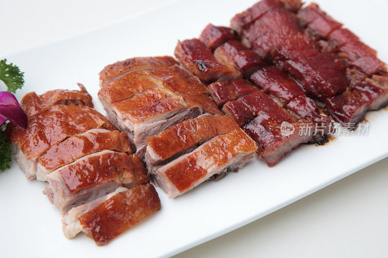 Roast Duck and BBQ Pork together (烧鸭拼叉烧)